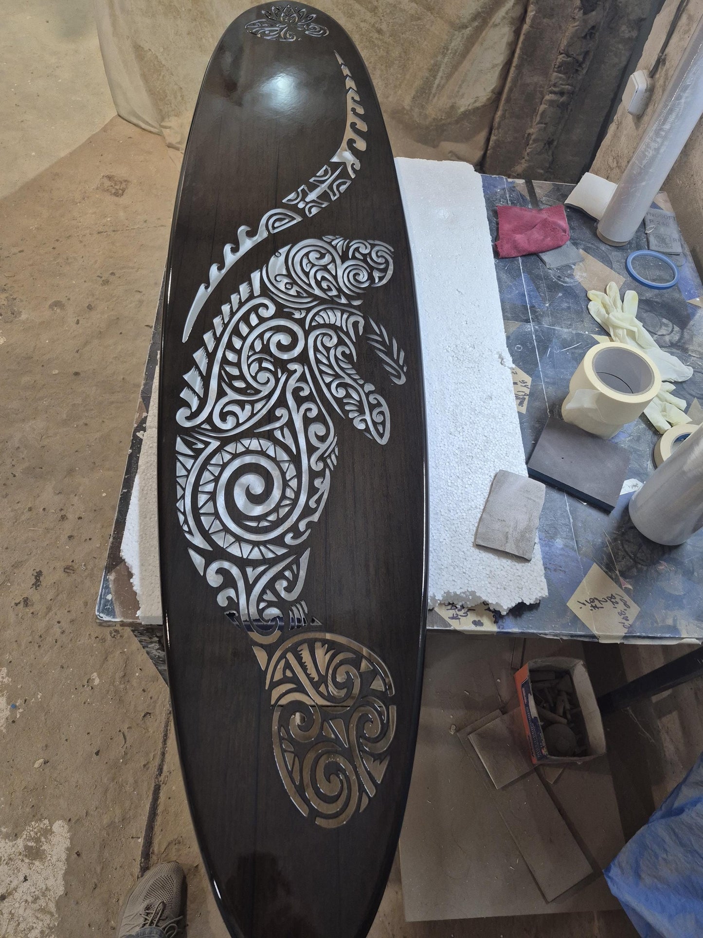 Wall Lamp with Maori Manatee Design – LED Backlight Ocean Decor