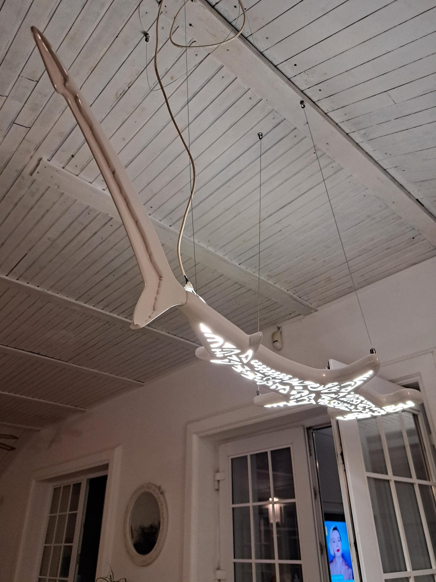 Hammerhead Shark LED Ceiling Light, Shark Chandelier for Coastal Homes