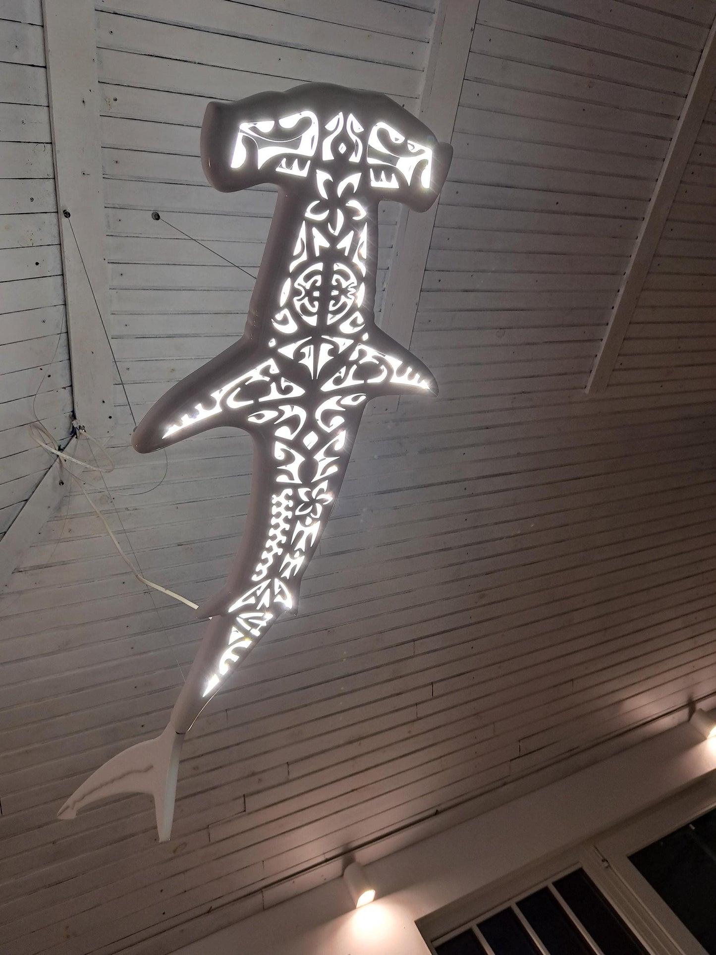 Hammerhead Shark LED Ceiling Light, Shark Chandelier for Coastal Homes