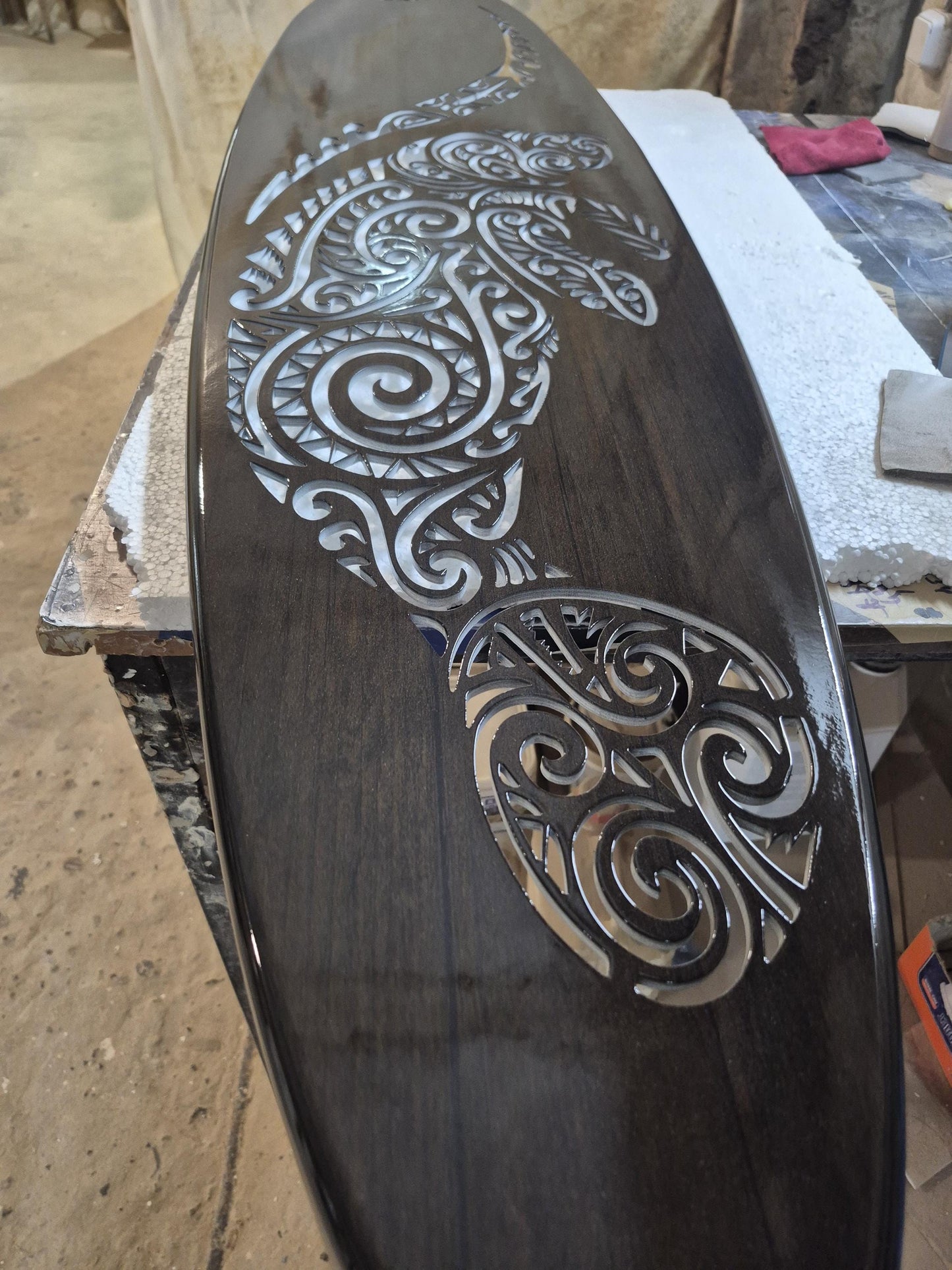 Wall Lamp with Maori Manatee Design – LED Backlight Ocean Decor