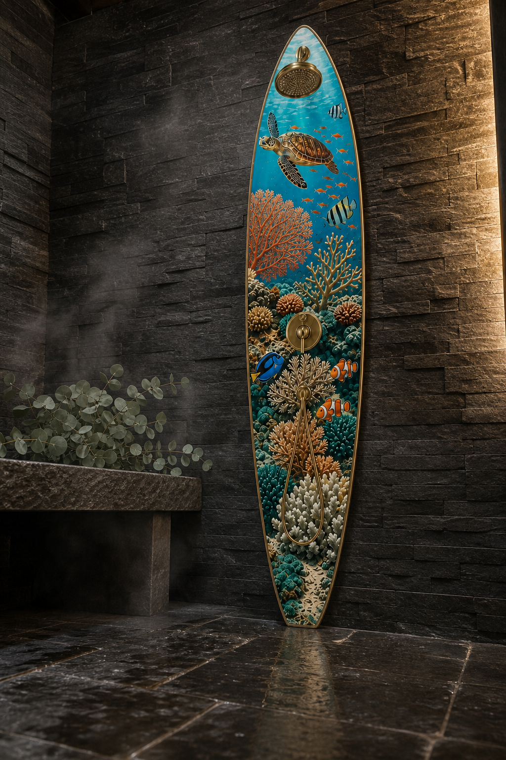 Great Barrier Reef Shower Panel – Surfboard Outdoor Shower