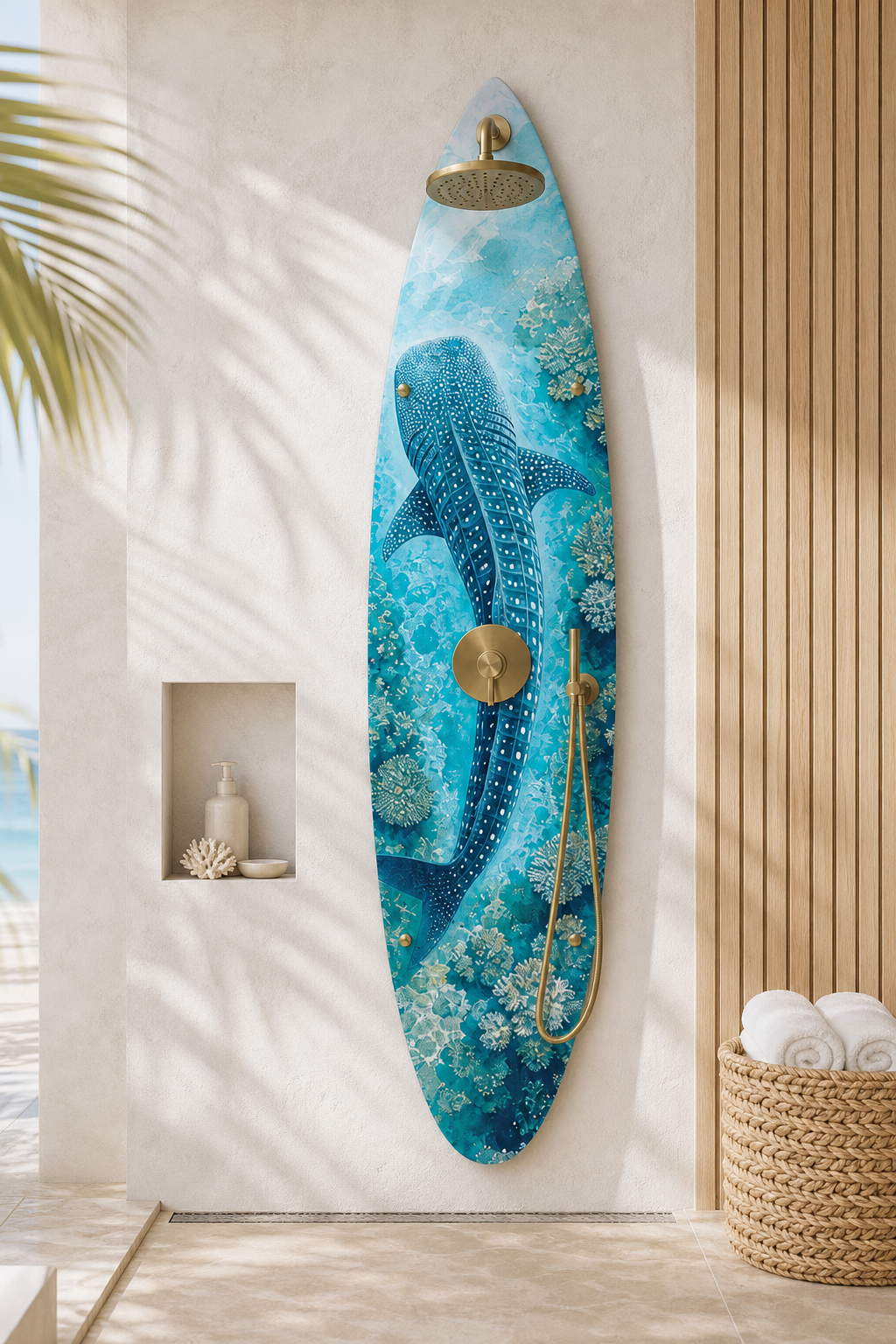 Whale Shark Shower Panel – Surfboard Outdoor Shower