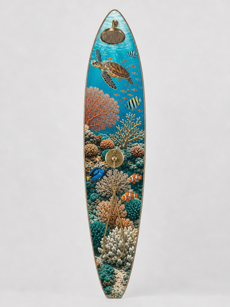 Great Barrier Reef Shower Panel – Surfboard Outdoor Shower