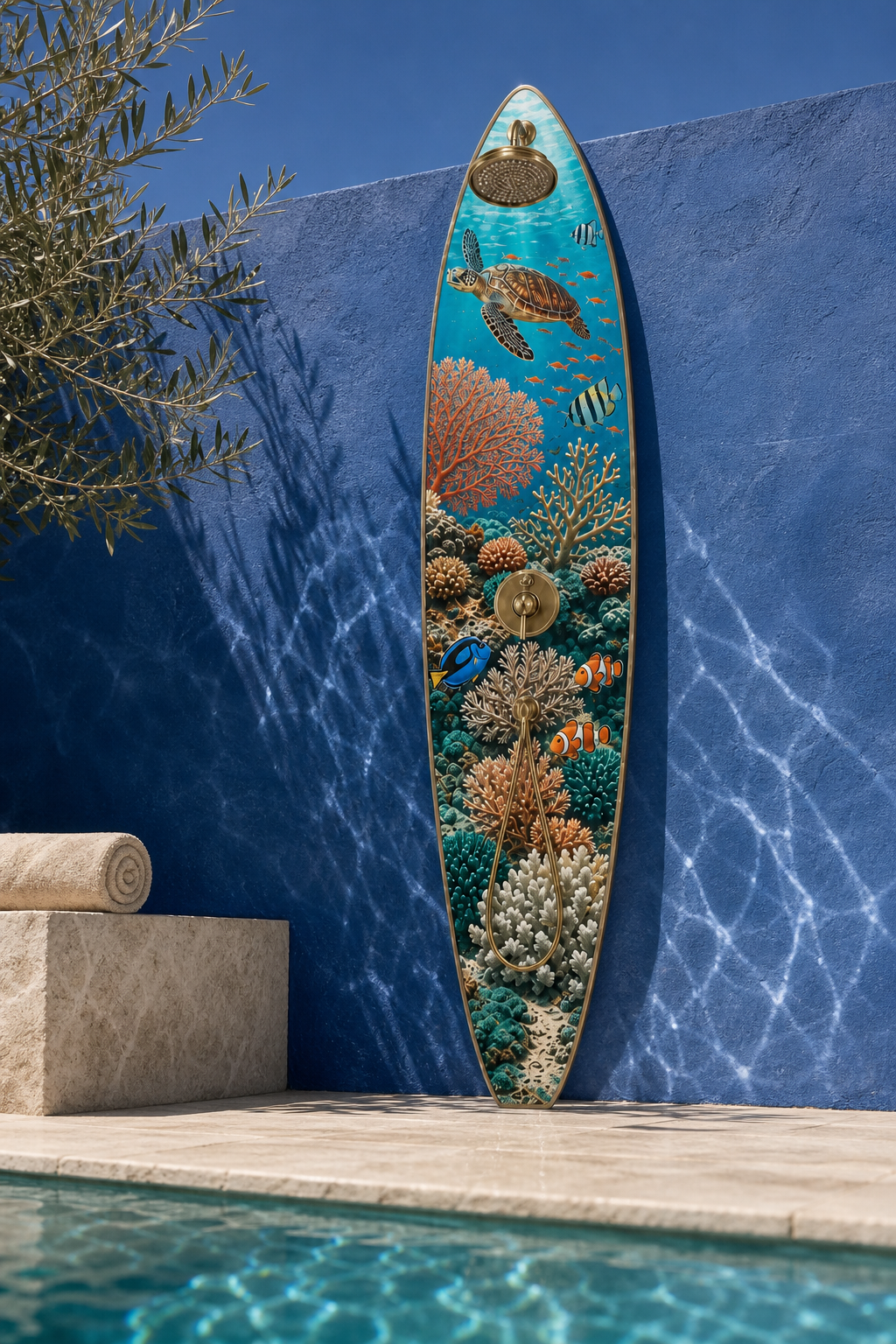 Great Barrier Reef Shower Panel – Surfboard Outdoor Shower