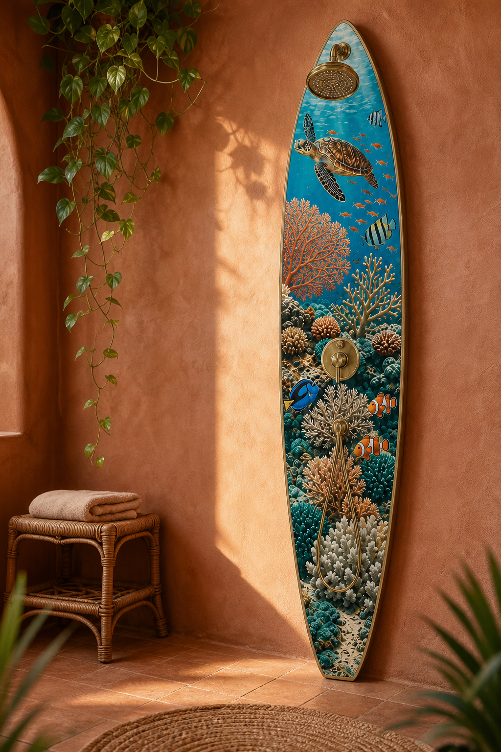 Great Barrier Reef Shower Panel – Surfboard Outdoor Shower