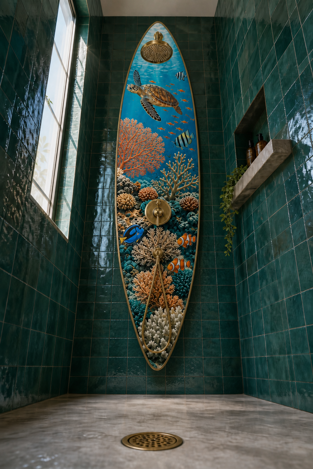 Great Barrier Reef Shower Panel – Surfboard Outdoor Shower