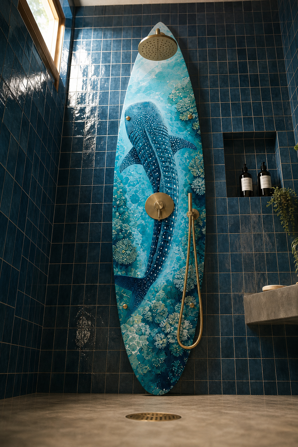 Whale Shark Shower Panel – Surfboard Outdoor Shower