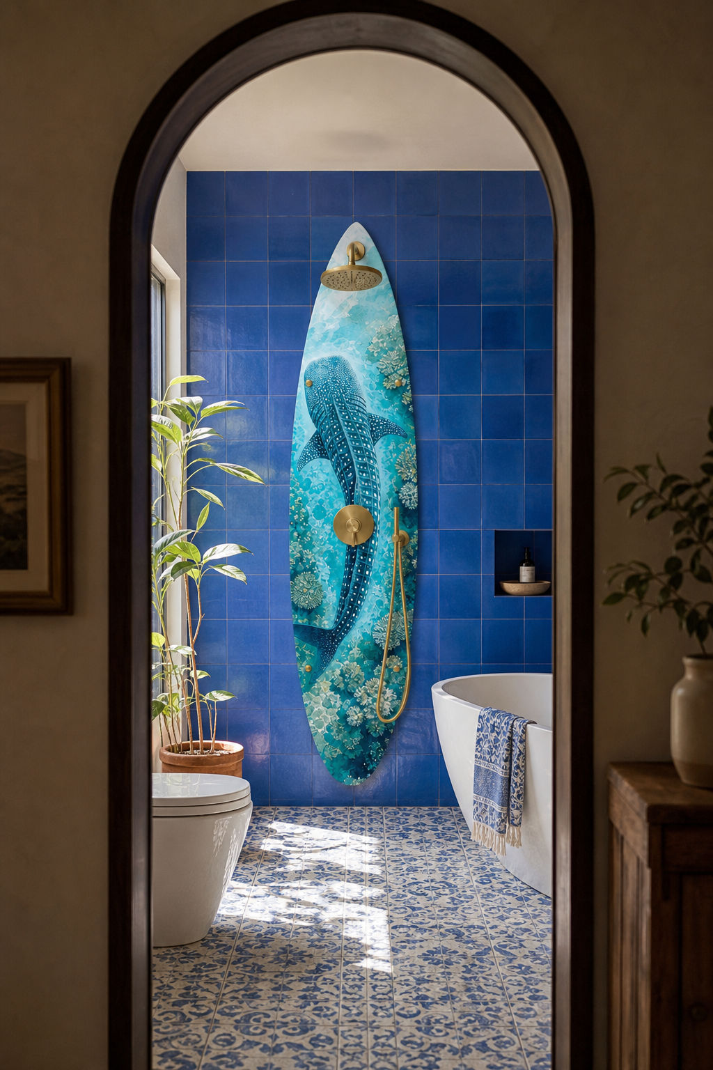 Whale Shark Shower Panel – Surfboard Outdoor Shower