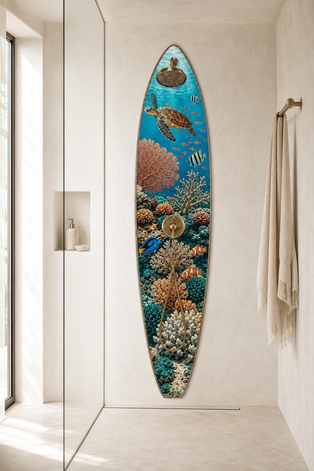 Great Barrier Reef Shower Panel – Surfboard Outdoor Shower