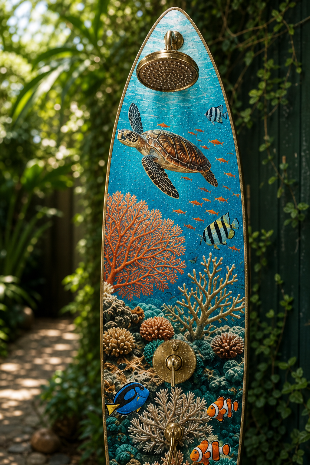 Great Barrier Reef Shower Panel – Surfboard Outdoor Shower