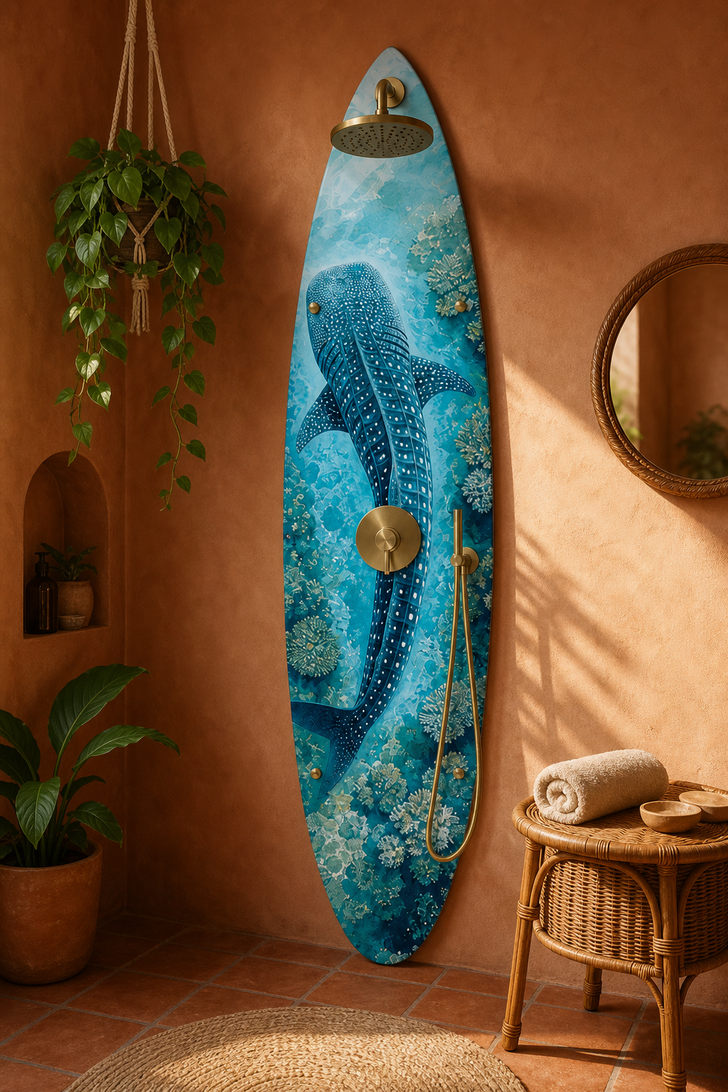Whale Shark Shower Panel – Surfboard Outdoor Shower