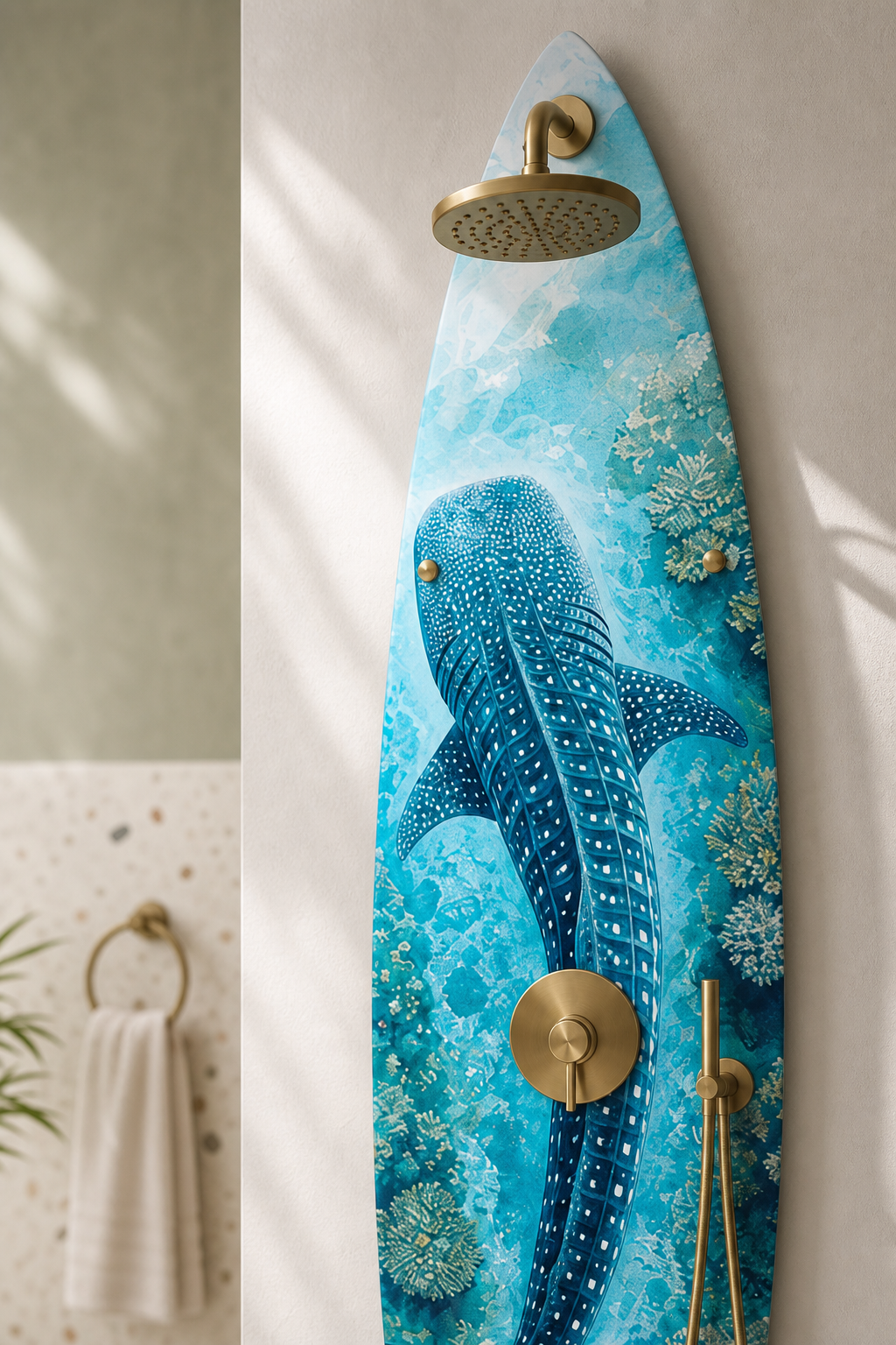 Whale Shark Shower Panel – Surfboard Outdoor Shower