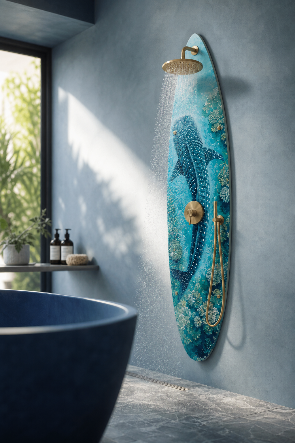 Whale Shark Shower Panel – Surfboard Outdoor Shower