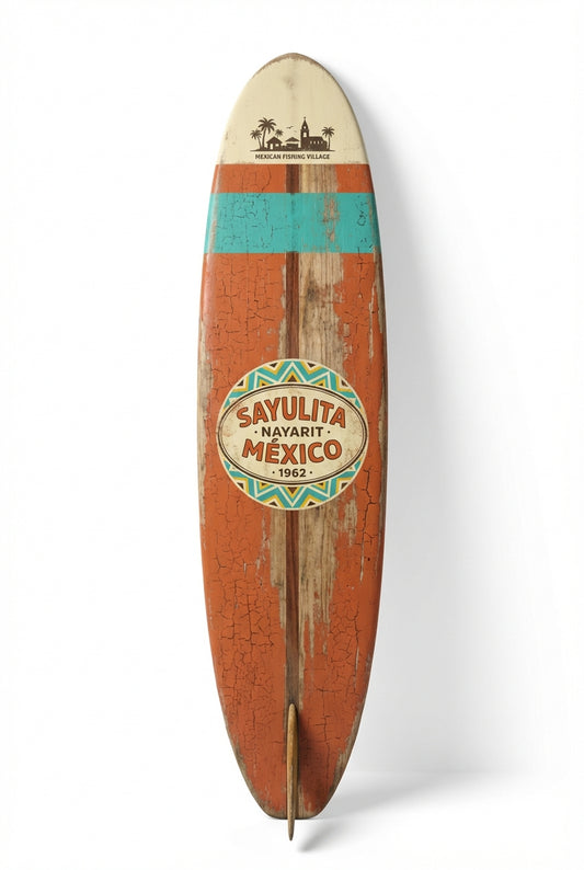 Vintage Surf Decor – Sayulita Board, Nayarit, Mexico (WSH Series)