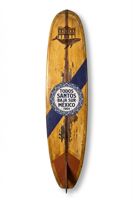 Vintage Surf Decor – Todos Santos Board, Baja Sur, Mexico (WSH Series)