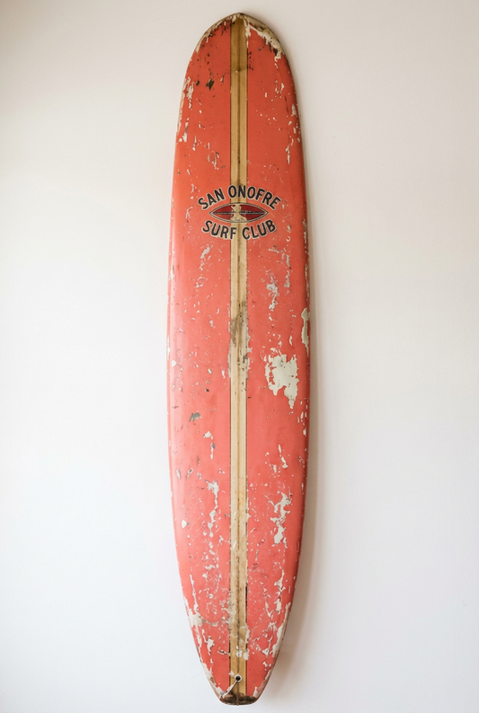 Vintage Surf Decor – San Onofre Surf Club Board, San Onofre, California (WSH Series)