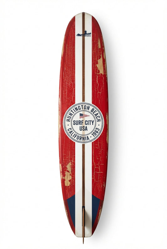 Vintage Surf Decor – Huntington Beach Board, Huntington Beach, California (WSH Series)