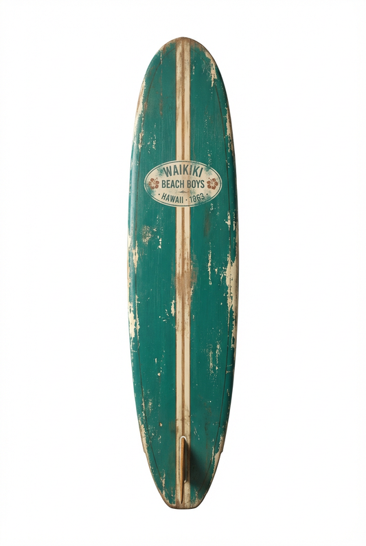 Vintage Surf Decor – Waikiki Beach Boys Board, Waikiki, Oahu (WSH Series)
