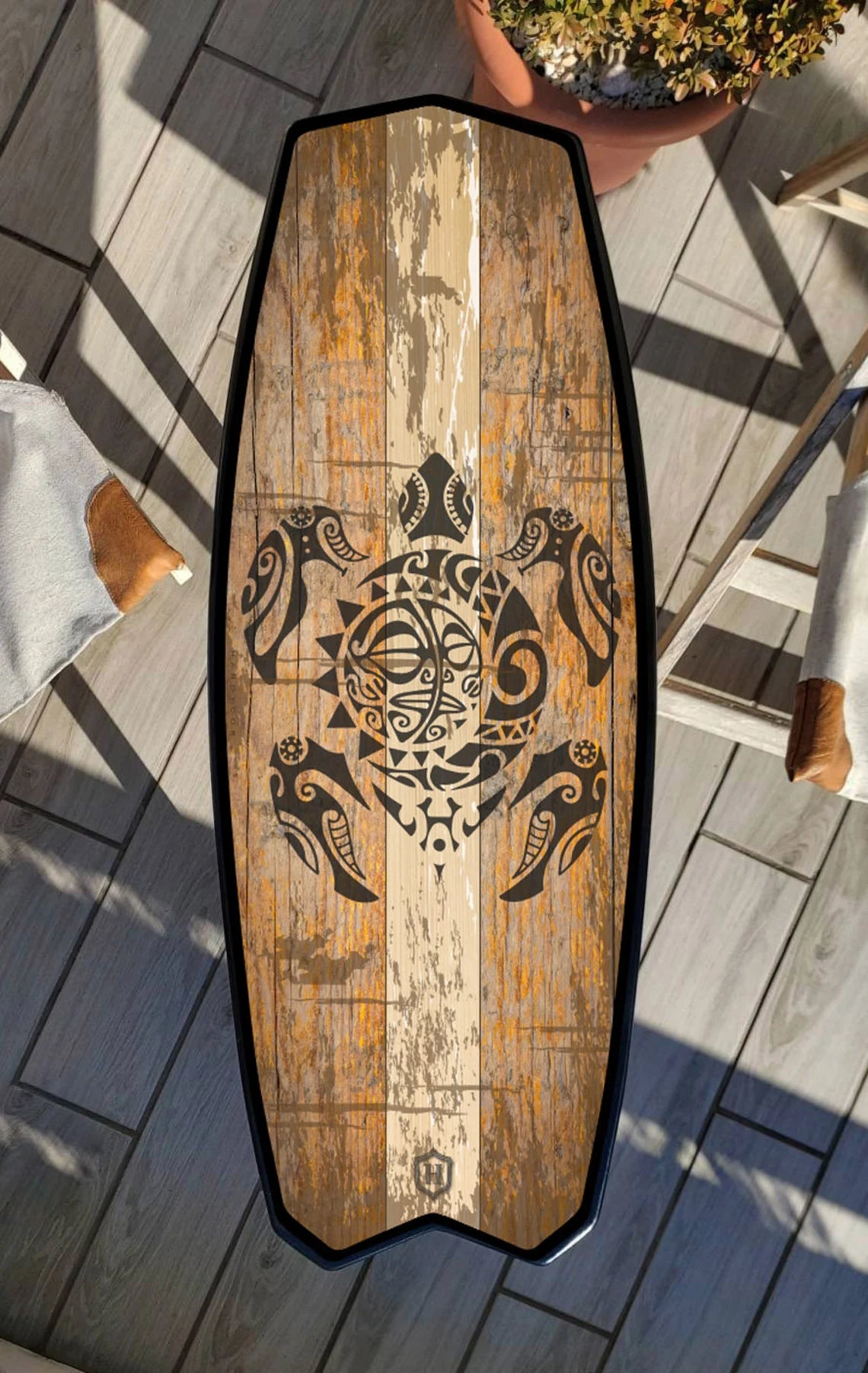 Surfboard Nautilus Coffee Table - Surfing Art Decor