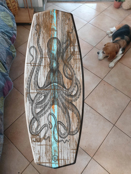 Indoor Surfing Bench with Shark Pattern and Massive Metal Legs