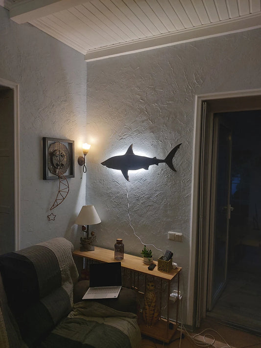 Unique Wall Lamp in the Shape of a Shark: LED Shark Lamp