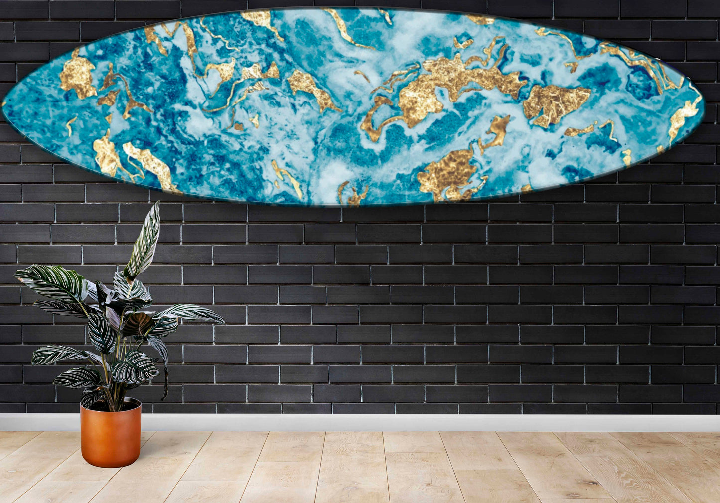 Decorative Blue Marble Effect Surfboard for Wall