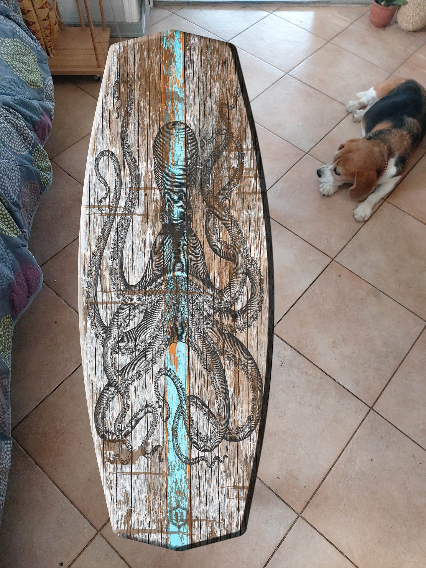 Massive Antique Coffee Table with the Image of a Creepy Octopus