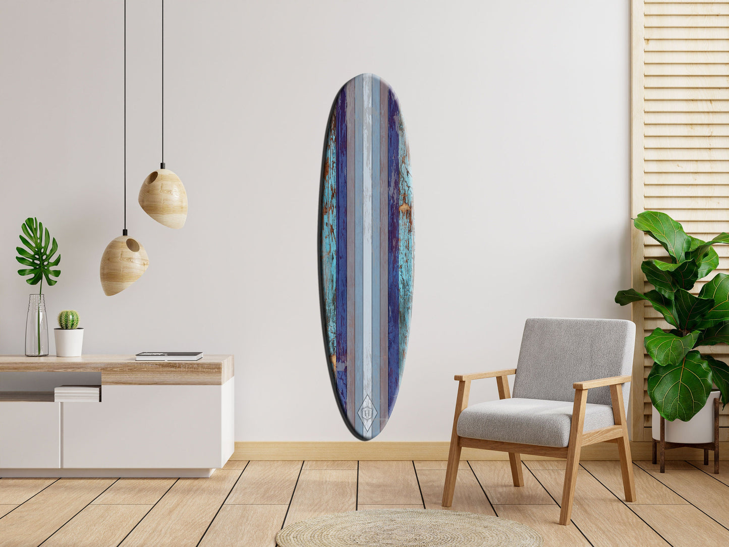 Tropical Surfboard Wall Art - Surfers gift, Bar Decor, Beach Decor