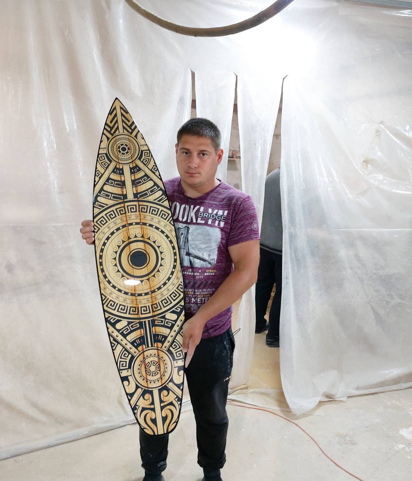 Maori Decor Surfboard Wall Art, Surfers gift, Bar Decor, Beach